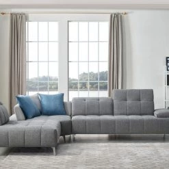 VIG Divani Casa Nash - Modern Grey Fabric Sectional Sofa Adjustable Backrest