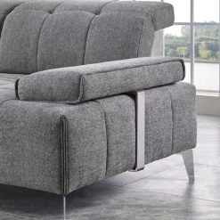 VIG Divani Casa Nash - Modern Grey Fabric Sectional Sofa Adjustable Backrest