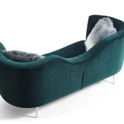 VIG Divani Casa Loretta Modern Green Velvet Sofa Living Room
