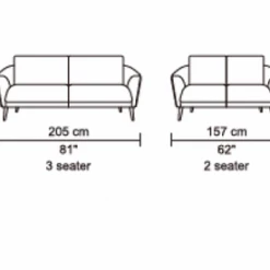 VIG Living Room Divani Casa Benham Modern Grey & Blue Fabric Sofa Set