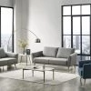 VIG Living Room Divani Casa Benham Modern Grey & Blue Fabric Sofa Set