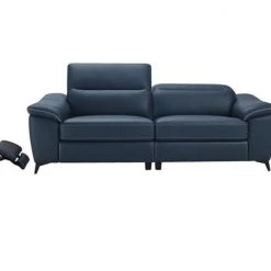 VIG Divani Casa Melstone Modern Blue Leatherette Sofa Set W/ Electric Recliners Living Room