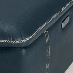 VIG Divani Casa Melstone Modern Blue Leatherette Sofa Set W/ Electric Recliners Living Room