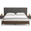 VIG Nova Domus Metcalf - Mid-Century Walnut & Grey Bed W/ Two Nightstands Bedroom