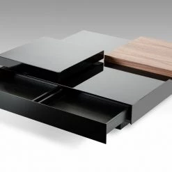 VIG Modrest Ambry Modern Walnut And Black Coffee Table
