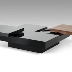 VIG Modrest Ambry Modern Walnut And Black Coffee Table
