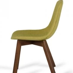 VIG Dining Room Laken - Modern Green Tea & Walnut Dining Chair (Set Of 2)