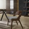 VIG Modrest Runyon Modern Walnut & Grey Fabric Dining Chair (Set Of 2) Dining Room