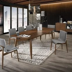 VIG Modrest Ackley - Modern Walnut Rectangular Dining Table Dining Room