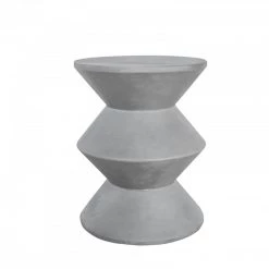 VIG Outdoor Modrest Ruiz Modern Grey Concrete Round Stool