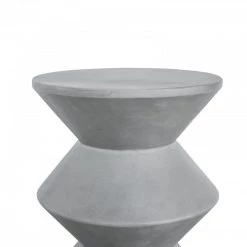 VIG Outdoor Modrest Ruiz Modern Grey Concrete Round Stool