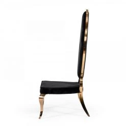 VIG Modrest Mills - Modern Black Velvet Rosegold Dining Chair Set Of 2 Dining Room