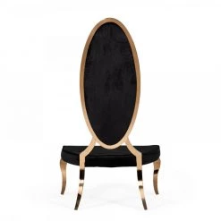 VIG Modrest Mills - Modern Black Velvet Rosegold Dining Chair Set Of 2 Dining Room