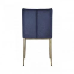 VIG Modrest Mimi - Contemporary Blue Velvet & Antique Brass Dining Chair (Set Of 2)