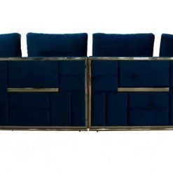 VIG Divani Casa Mobray - Glam Blue & Gold Fabric Sofa