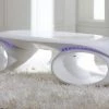 VIG Living Room Modrest Tron - Contemporary Glossy White Coffee Table With LED Lights