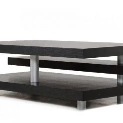 VIG A&X Adrian - Modern Multi-Tier Black Oak Coffee Table By Hollywood Glam