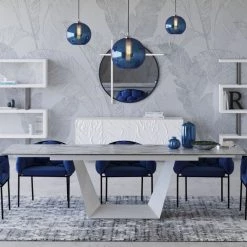 VIG Dining Room Modrest Baldwin - Modern White Ceramic Extendable Dining Table