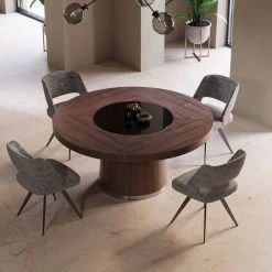 VIG Modrest Houston - Round Modern Dining Table Dining Room