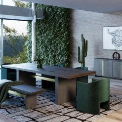 VIG Modrest June - Modern Dark Grey & Walnut Dining Table Dining Room