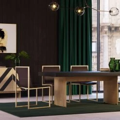 VIG Modrest Perret - Glam Black Ash & Brushed Brass Modern Buffet Living Room