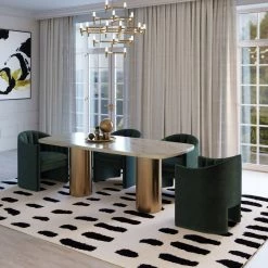 VIG Modrest Rocky - Glam White Marble & Brush Gold Dining Table