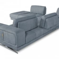 VIG Living Room Coronelli Collezioni Mood - Contemporary Blue Leather Left Facing Sectional Sofa