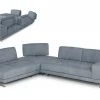 VIG Living Room Coronelli Collezioni Mood - Contemporary Blue Leather Left Facing Sectional Sofa