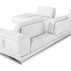 VIG Living Room Coronelli Collezioni Mood - Italian White Leather Left Facing Sectional Sofa