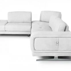 VIG Living Room Coronelli Collezioni Mood - Italian White Leather Left Facing Sectional Sofa