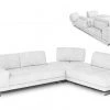 VIG Coronelli Collezioni Mood - Italian White Leather Right Facing Sectional Sofa Living Room