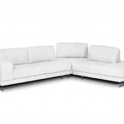 VIG Coronelli Collezioni Mood - Italian White Leather Right Facing Sectional Sofa Living Room
