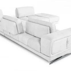 VIG Coronelli Collezioni Mood - Italian White Leather Right Facing Sectional Sofa Living Room