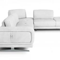 VIG Coronelli Collezioni Mood - Italian White Leather Right Facing Sectional Sofa Living Room