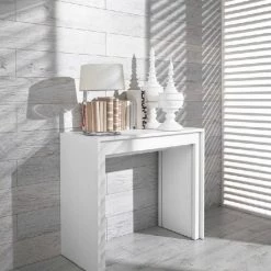 VIG Modrest Morph - Modern Ultra-Compact Extendable White Dining Table By Hollywood Glam Dining Room