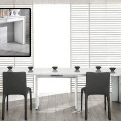 VIG Modrest Morph - Modern Ultra-Compact Extendable White Dining Table By Hollywood Glam Dining Room