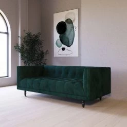 VIG Divani Casa Morrow - Modern Green Fabric Green Sofa Living Room