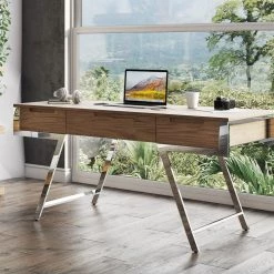 VIG Office Modrest Dessart - Modern Walnut Veneer Desk