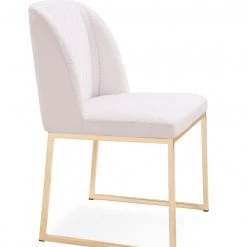 VIG Modrest Muir - Modern White Sherpa Dining Chair