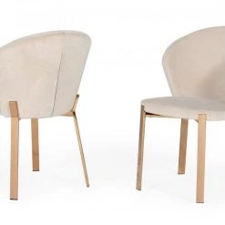 VIG Modrest Nadia - Modern Velvet & Rosegold Dining Chair (Set Of 2) Dining Room