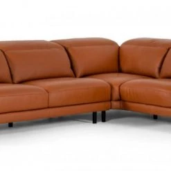 VIG Accenti New York - Modern Cognac Leather Right Facing Sectional Sofa Living Room