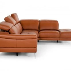 VIG Accenti New York - Modern Cognac Leather Right Facing Sectional Sofa Living Room