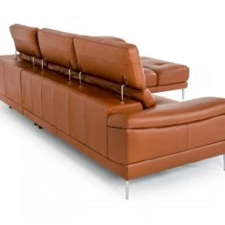 VIG Accenti New York - Modern Cognac Leather Right Facing Sectional Sofa Living Room