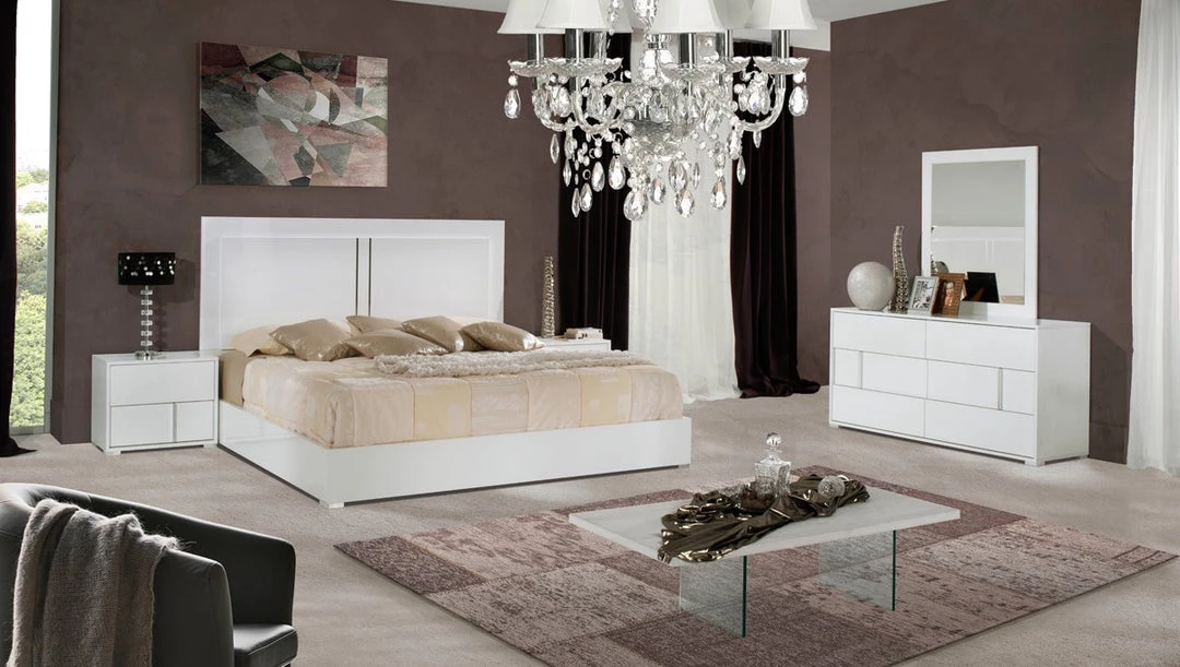 VIG Beds & Headboards Modrest Nicla Italian Modern White Bedroom Set