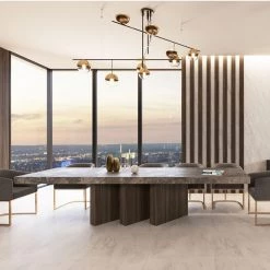 VIG Nova Domus Amsterdam - Modern Grey Volcano & Eucalyptus Oak Dining Table Dining Room