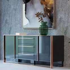 VIG Living Room Nova Domus Cartier Modern Black & Rosegold Buffet