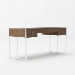 VIG Office Modrest Orcutt - Modern Walnut & Stainless Steel Desk
