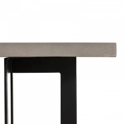 VIG Living Room Modrest Sharon Modern Concrete & Black Metal Coffee Table