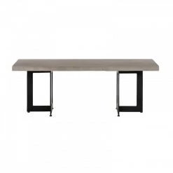 VIG Living Room Modrest Sharon Modern Concrete & Black Metal Coffee Table