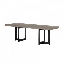 VIG Living Room Modrest Sharon Modern Concrete & Black Metal Coffee Table